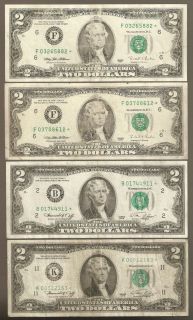1976 1995 $2 FRN Federal Reserve Star Notes Atlanta New York