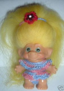 Handmade Crochet Clothes Fit 2½ Vintage Dam Troll Doll
