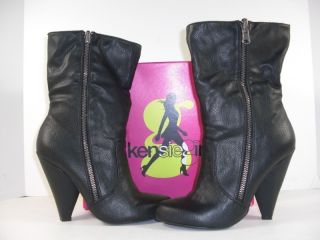 Kensie Girl Solan Womens 6 5 M Ankle Boots Black Heels Shoes