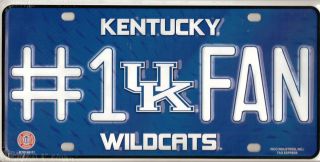 Kentucky Wildcats NCAA 1 Fan Aluminum Metal License Plate 6x12 Tag Car