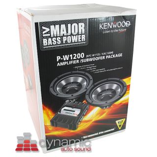Kenwood P W1200 Car Stereo Package w Two 12 Subwoofers and 2 CH