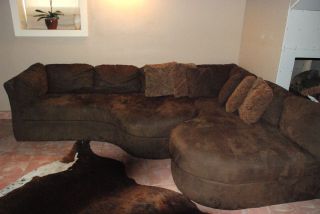 KERRVILLE, TX MODERN La Z Boy Uno Sectional Sofa Chaise Couch Brown