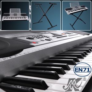 EN71 LCD 61 Key Electronic Keyboard Piano X Stand Digital Musical