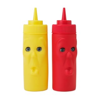 Kikkerland Blink Ketchup & Mustard Bottle Dispenser Set Bottles with