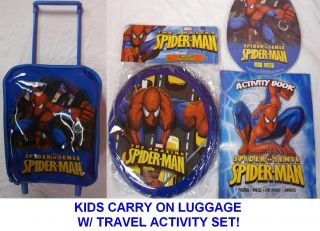 KIDS SPIDERMAN ROLLING LUGGAGE ACTIVITY SET suitcase carrier carry on
