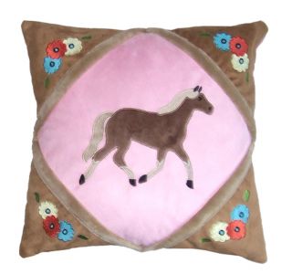 Kids Western Bedding Throw Pillow Cowgirl Horse New