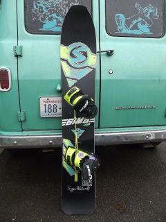 Vintage 1989 Terry Kidwell 1635 SIMS FREESTYLE SNOWBOARD with Bindings