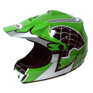 New Youth Kids Motocross MX ATV Dirt Bike Helmet Spider Green s M L