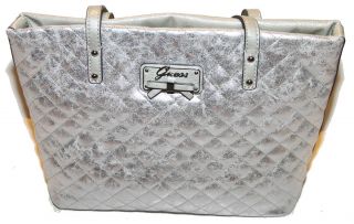 Guess Silver Kihei VY322424 Distressed Faux Leather Tote $88