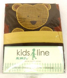 Kids Line African Dreams Lion Window Valance Brown New