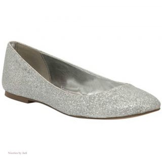 Lava Kim Gold or Silver Glitter Flats 3 4 Low Heel Womens Shoes Size