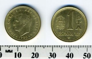 (82)   1 Peseta Aluminum Bronze Coin   King Juan Carlos   ESPANA82