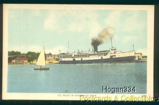 SS Pelee Kingsville Canada Dock Postcard