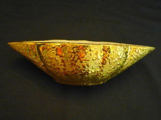 Kingwood Ceramics Art Pottery Weeping Bright Gold Bowl