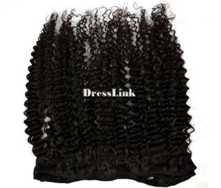 Womens Girls Kinky Curly Indian Remy Virgin Human Hair Weft Natural