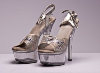 Kira Kener Autographed Clear Acrylic High Heel Shoes Pumps