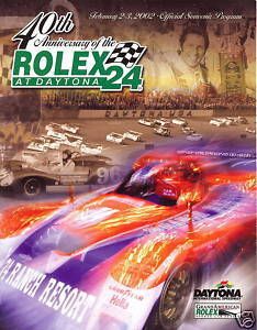 2002 40th Rolex Grand Am Daytona 24 Hour Program Dan Gurney