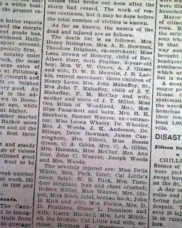 1899 Old Newspaper Kirksville MO Missouri Adair County Tornado Cyclone