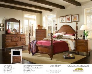 King Size Solid Wood Bed Cherry Finish