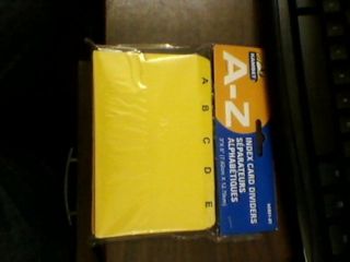 Index Card Dividers 3 x 5 New in Package