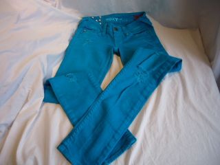 Junior Roxy Turquoise Super Skinny Fit Jeans Size 0