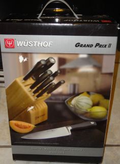 Wusthof Grand Prix II 12 pc Knife Block Set #8192 W/ SP Steak Knife