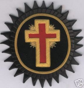 Masonic Knights Templar Cross Chapeau Creremony Uniform Patch Rosette