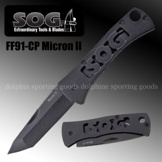 SOG Specialty Knives Tools FF91 CP Micron II Tanto Knife Black Fast