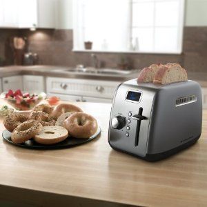 KitchenAid Digital Display R KMT222CU 2 Slice Toaster Countour Silver