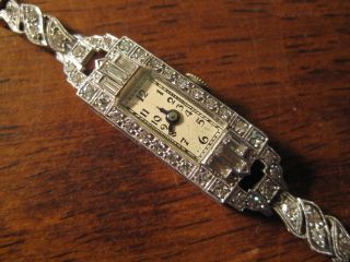 Ladies Swiss Walter Kocher 17J Platinum and Diamond Watch
