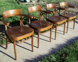 Vintage Thonet Kohn Mundus Bentwood Chairs 1922 Matched Set of 4