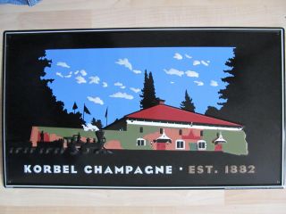 Korbel Champagne Wine Metal Advertisement Sign 12 5 x 22