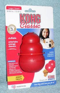 Classic Red Kong Dog Chew Toy Large LG T1 Fast SHIP