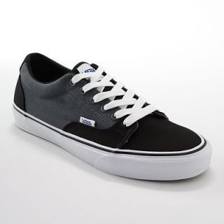 New Mens Vans Kress Skate Shoes Black Gray Lace Up Canvas Upper