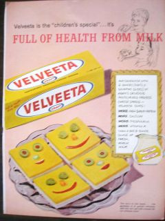 Original Vintage 1950 Kraft Velveeta Cheese Ad