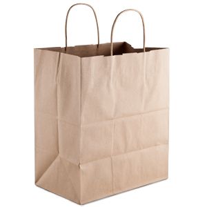 Natural Kraft Paper Shopping Bag with Handles 10 x 7 x 12 250