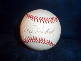 Tony Kubek New York Yankees Autographed Rawlings OAL Bobby Brown