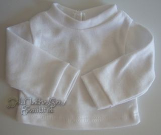 Fits Bitty Baby Doll Clothes 15 Inch White Long Sleeve T Shirt Snap