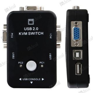 KVM Switch Box USB Mouse Monitor Video SVGA VGA 2 Port