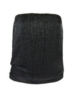 Agence Womens Black Beaded Silk Chiffon Strapless Top 6 $395 New