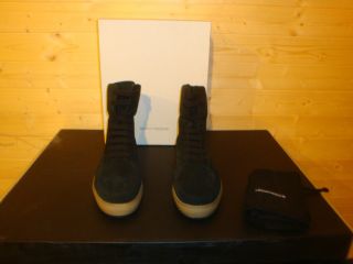 Kris Van Assche Black Suede Calf Scamosciato High Top Shoes Sneakers