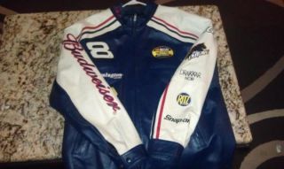  NASCAR Wilson Leather Jacket L Budweiser Dale Earnhardt Jr Number 8