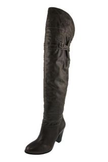 Pour la Victoire NEW Kyler Gray Leather Mid Heel Over The Knee Boots