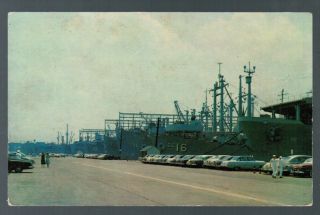 Aircraft Carrier USS Kula Gulf Postmark 1954 Cars Chrome