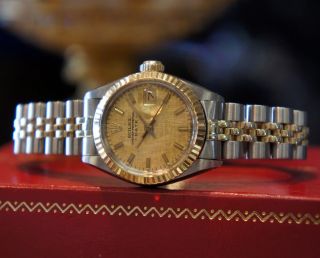 Ladies Rolex Oyster Perpetual Date Two Tone Yellow Gold and Stainless