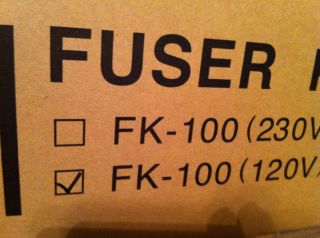 Kyocera Mita FK 100 New Fuser KM 1500 1815 1820 FK100