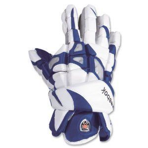New Reebok 7K Mens Boys Lacrosse Gloves Medium 13 5 White Royal Blue