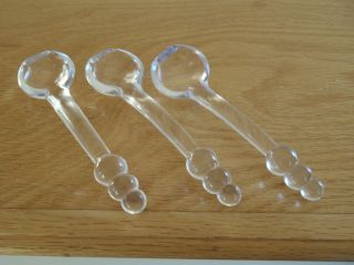 Vintage Glass Mayonnaise Ladles Spoons 3 Spoons