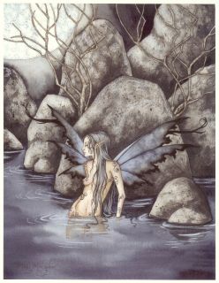 Amy Brown Print Fairy Mari Morgan Black Wings Lady Lake