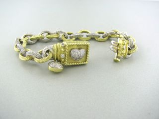 Stambolian 18K Gold Diamond Heart Charm Bracelet